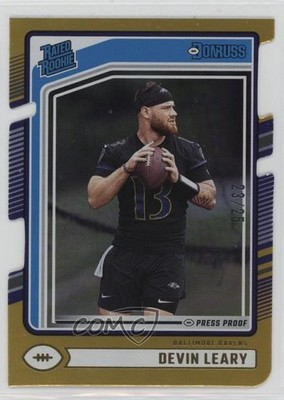 2024 Donruss Rated Gold Press Proof Die-Cut 23/25 Devin Leary Rookie RC 0e9i