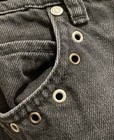 Sandro Paris Women's Black Studded Grommet Hem Raw Edge Slim Jeans Sz 24 — photo 4