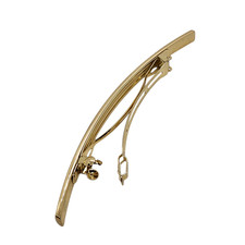 Vintage Gold Tone Metal Hair Clip Minimalist French Barrette 5 1/2" Long