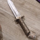 Silver Hunting Knife Fixed Blade Stainless Steel Hollow Metal Handle — photo 5