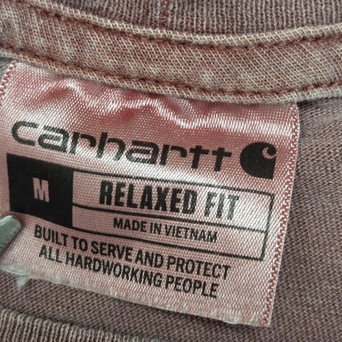 Carhartt Shirt Mens Medium Brown Relaxed Fit Pocket Workwear Distressed Tee - Picture 14 of 24