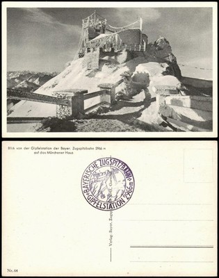 Grainau Münchner Haus (Zugspitze) 1950   mit Stempel der Gipfelstation