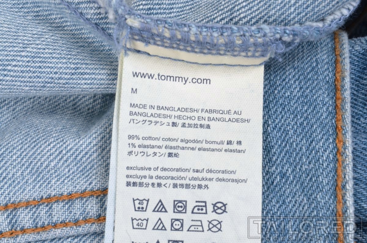 TOMMY HILFIGER Classic Solid Blue Patch Denim Cot… - image 9