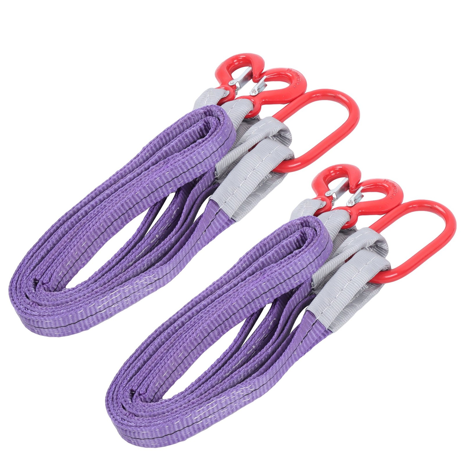 2 Pack 5 FT Lifting Slings Straps with Hooks 4409LBS Capacity Rigging Straps