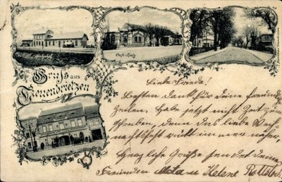 Postcard Treuenbrietzen in Brandenburg, station, Café Rietz, Bahnhofstraße - 11549928