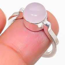 Rose Quartz Gemstone Handmade 925 Sterling Silver All Size Ring For Gift