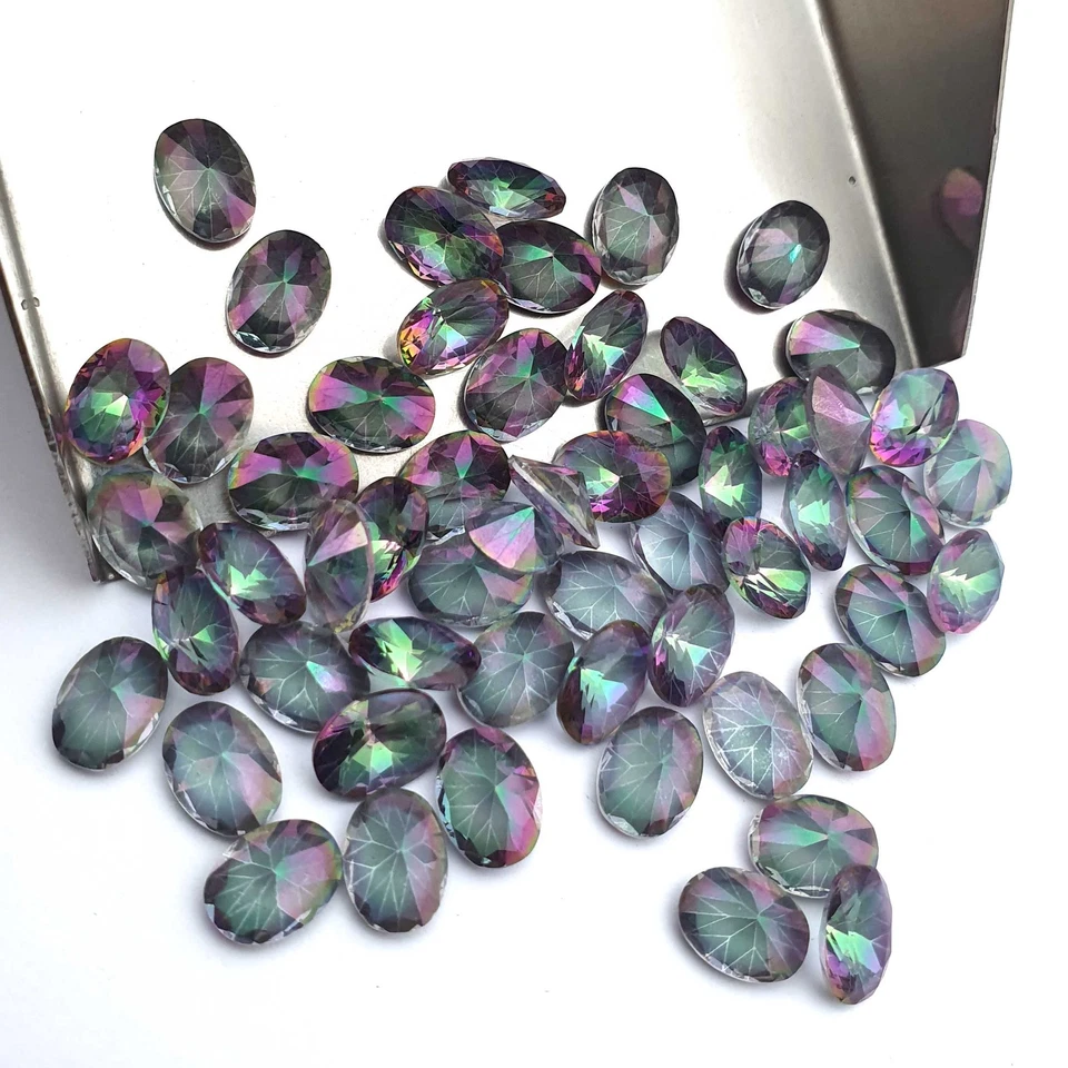 Mystic Quartz Oval Cut Loose Multi Color Gemstone Lot 134 Pcs 6*8 mm 120 Ct - Image 4 of 4