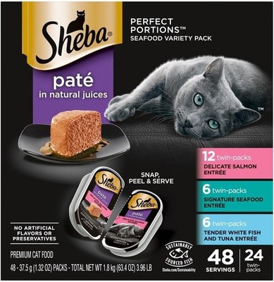 Sheba Perfect Portions Wet Cat Food Cuts in Gravy, Cat Food Wet 2.6 oz. 24 C 48