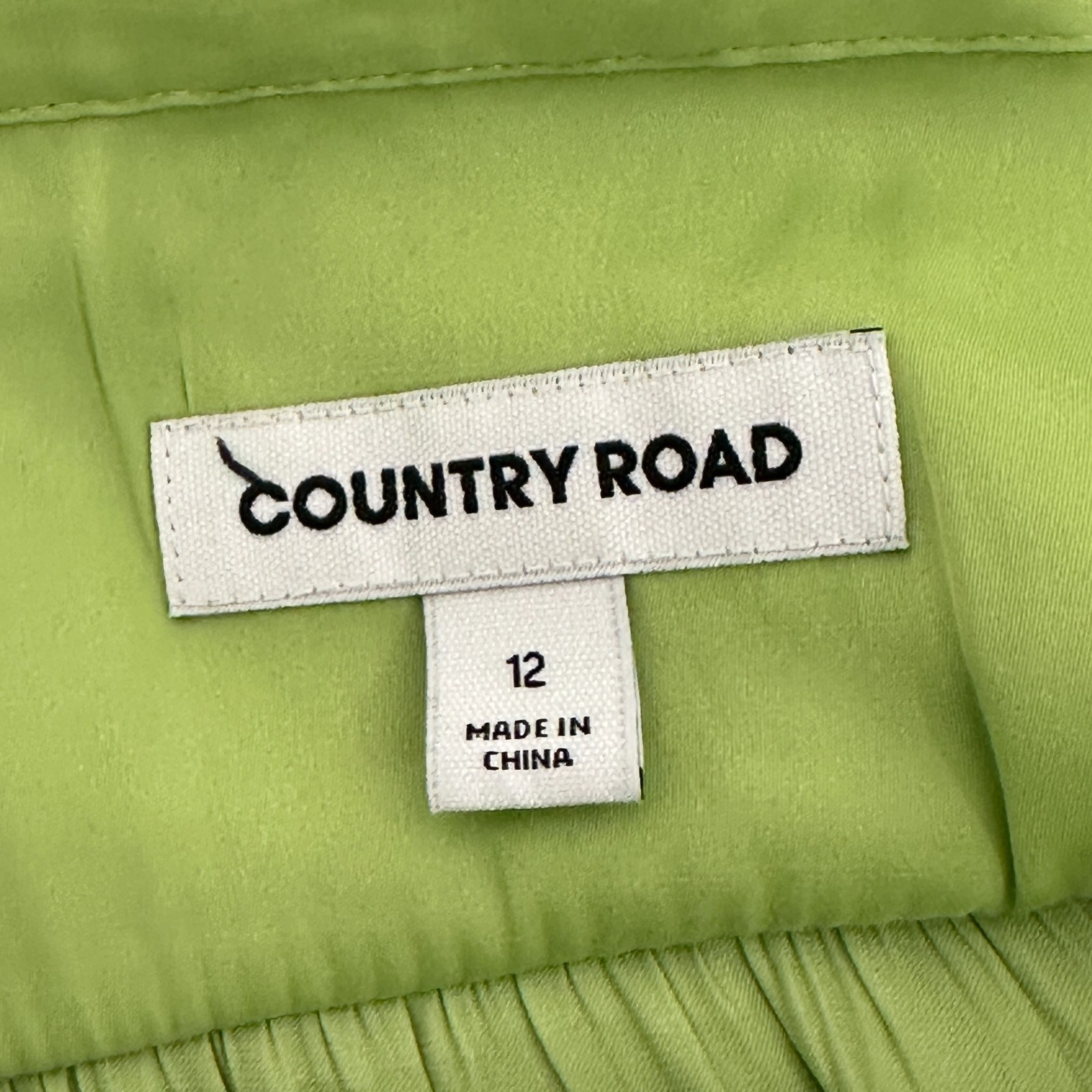 Country Road Top Women AU 12 Green V Neck Hi Lo Hem Puff Sleeve Polyester Casual image 3