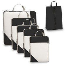 Compression Packing Cubes for Travel, Set of 6 Expandable Luggage Organizers ...