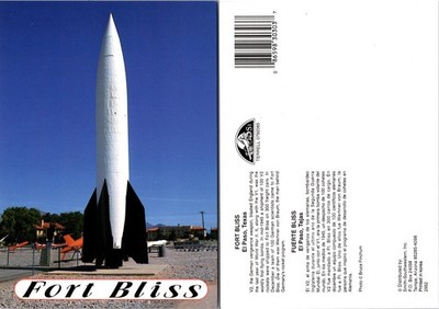 Continental Fort Bliss V 2 Rocket Missile Display Postcard