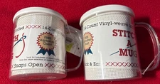 (2)Stitch A Mug Crafter's Pride Counted Cross Stitch 14-Count Vinyl Weave USA