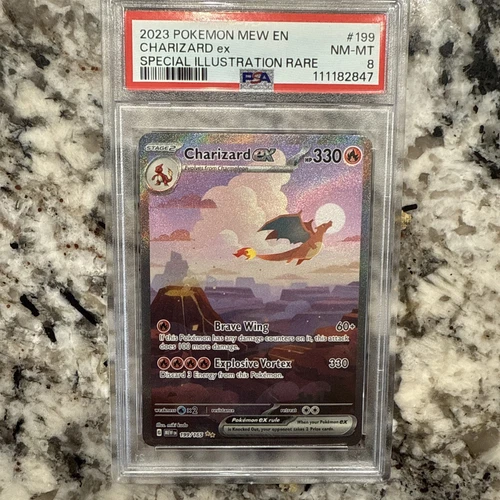 (PSA 8)  CHARIZARD - 199 (199/165)  Pokemon Scarlet & Violet 151 SIR - (ENGLISH)