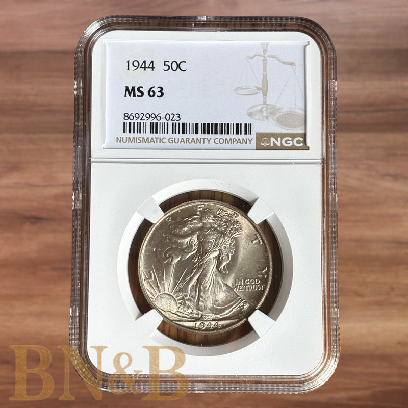 1944 Walking Liberty Half Dollar NGC MS63 Toning!