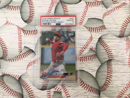 Shohei Ohtani PSA 10 RC Rookie Pitching In Red Jersey 2018 Topps Update Dodgers