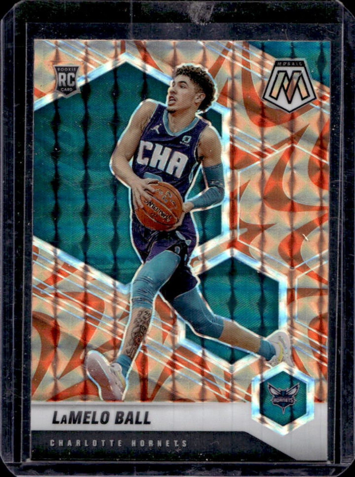 2020-21 Mosaic LaMelo Ball RC Reactive Orange Rookie #202 Hornets