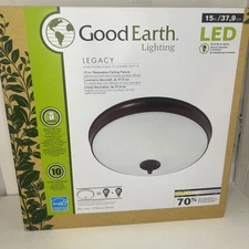 Good Earth Lighting Legacy 1-Light 15-in Bronze Flush Mount Light ENERGY STAR