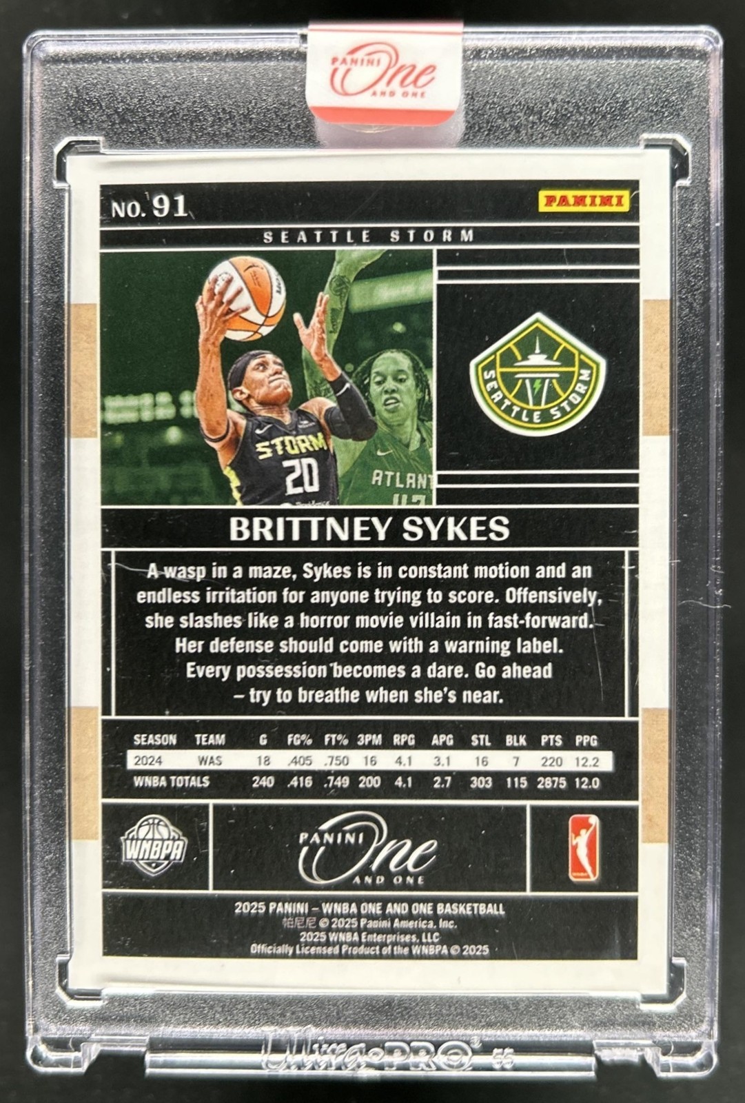 2025 Panini One and One WNBA Brittney Sykes Purple #/25 Storm view 2