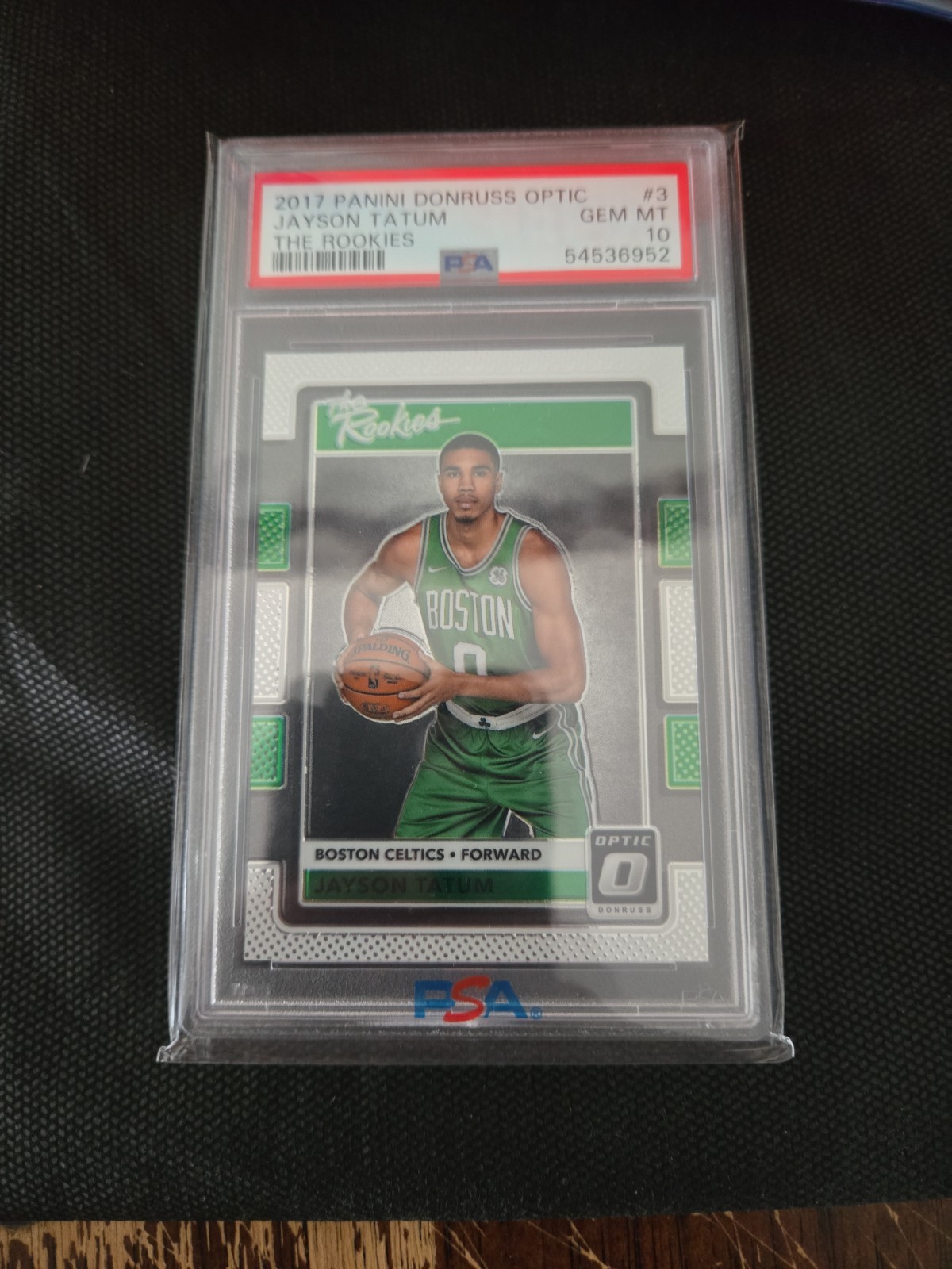 JAYSON TATUM 2017 PANINI DONRUSS OPTIC #3 THE ROOKIES RC PSA 10 BOSTON CELTICS