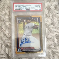 Bowman 2024 Chrome Emiliano Teodo CPA-ETE Gold Shimmer Auto /50 PSA 10