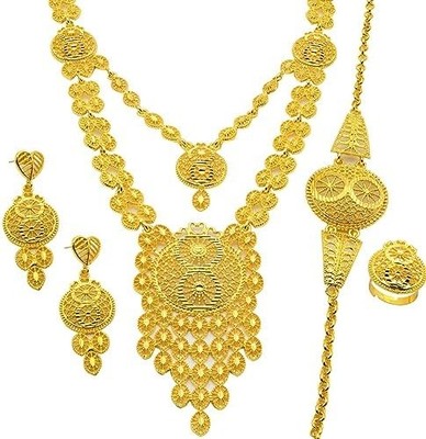 Ethiopian Tassel 24k Gold Plated Jewelry Sets For Women Arabic Wedding Indian Br
