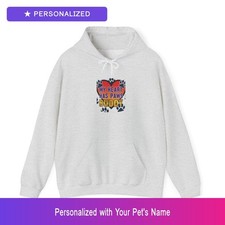 Custom Pitbull Pit Bull Paw Print Pet Hoodie Personalized Name Dog Owner