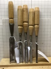 Wood Carving Tools, Set of 5 wood gouges, 1-5/8”, 1”, 3/4”, 5/8”, 3/8”