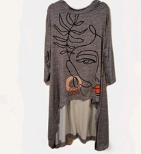 Nanu Asymmetrical Abstract Portrait Artistic Dress 3X Plus Size