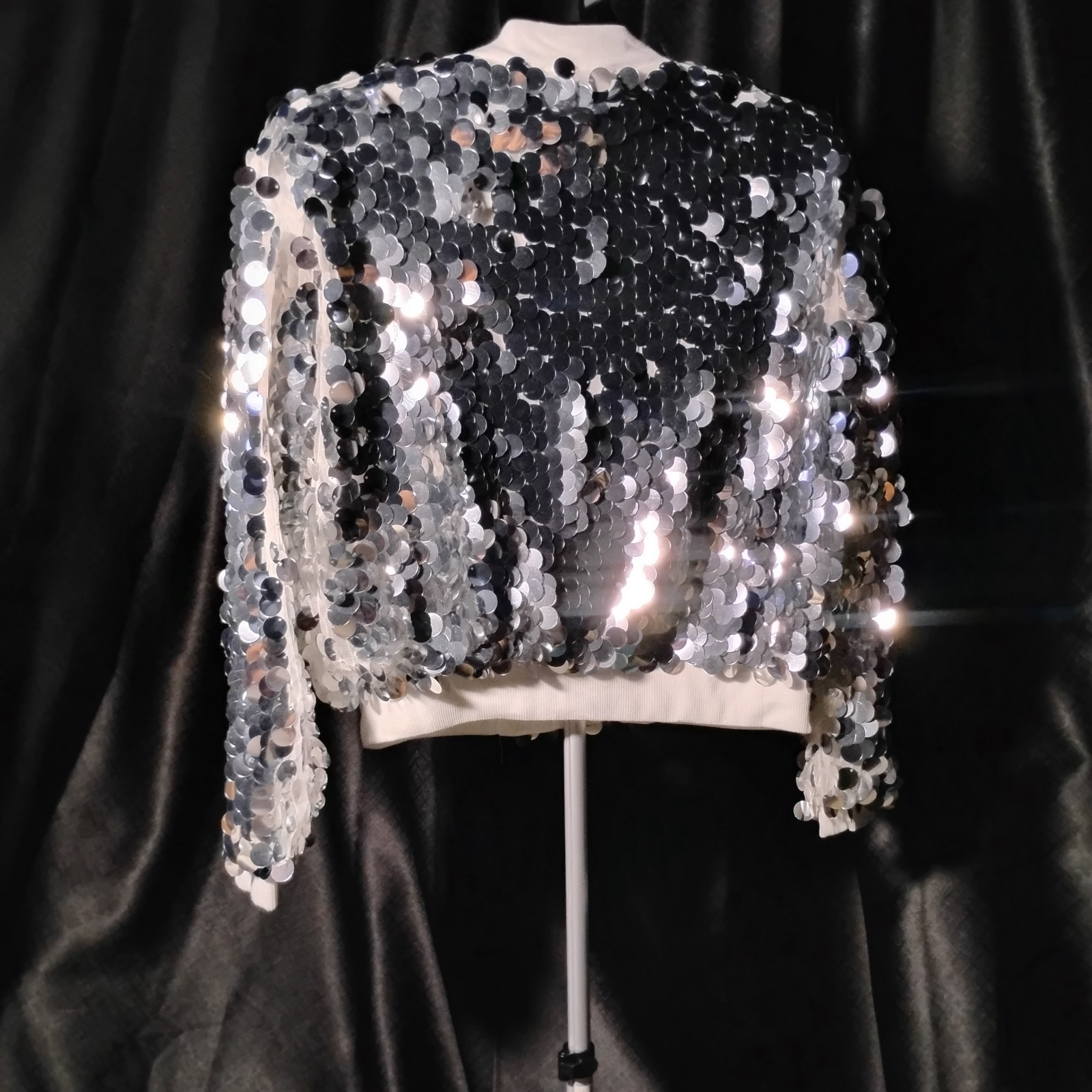 Settle Down Sequined Zip Jacket, Size Small Women… - image 3