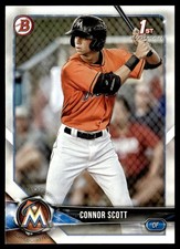 2018 Bowman Draft Connor Scott Miami Marlins #BD-158