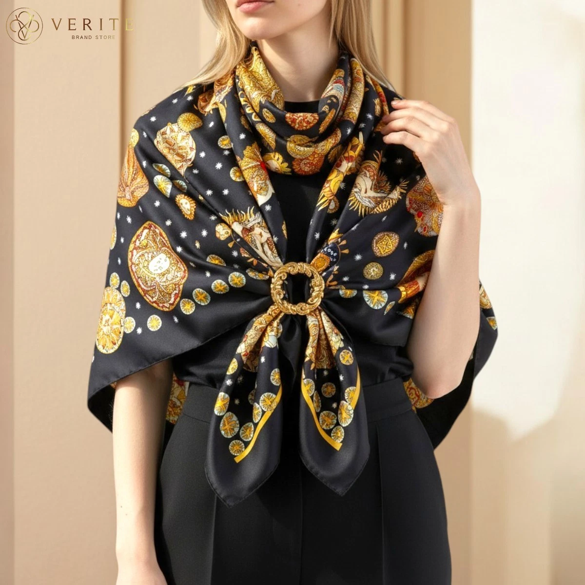 HERMÈS Black Scarves & Wraps for Women's Geometric for sale | eBay