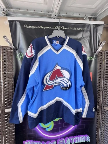 Vintage STARTER Colorado Avalanche Ice Blue NHL Jersey 90’s