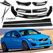 Front Bumper Lip Spoiler Side Skirts Rear Glossy Black For Volvo C30 C40 C70
