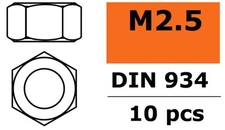 GForce - NUTS M2.5 10pcs GALVANIZED STEEL