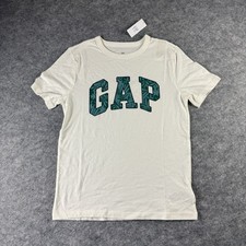 GAP KIDS TROPICAL LEAF PATTERNED SHIRT YOUTH SIZE LARGE OFFWHITE 860166-00 NWT