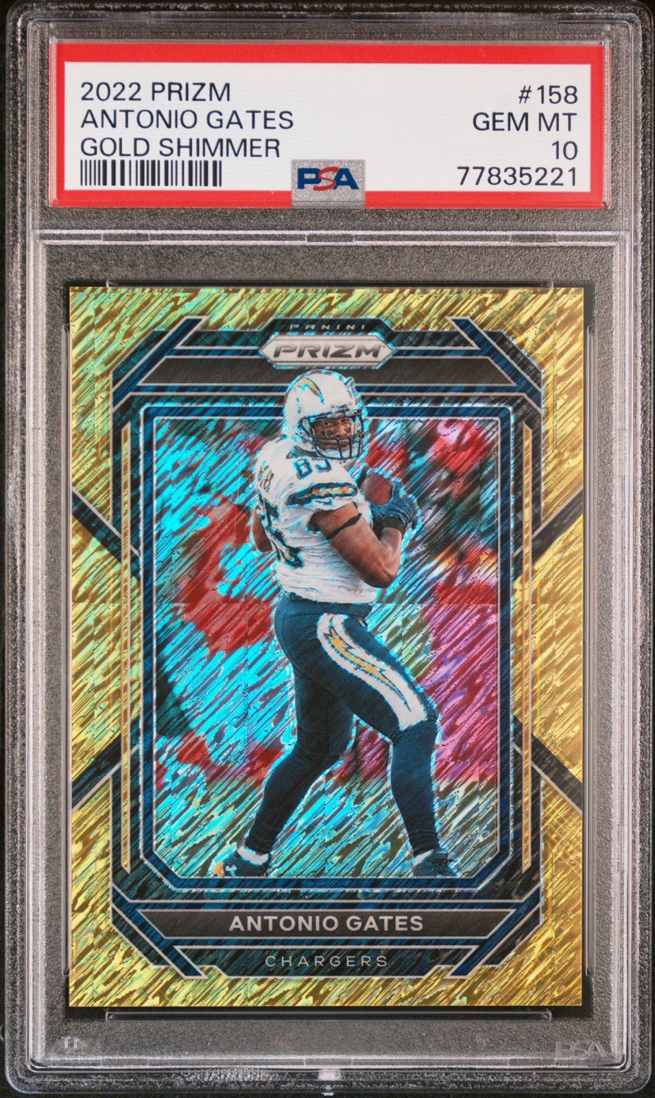2022 Prizm Antonio Gates Gold Shimmer /10 PSA 10