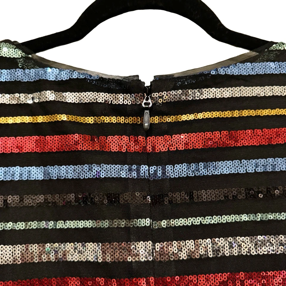 Rachel Roy Christian Siriano 女式连衣裙 18W 码多色条纹亮片 — 第 4/4 张图片