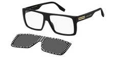 Marc Jacobs Men's Square Eyeglass Frames w/ Clip-on Lens - MARC672CS