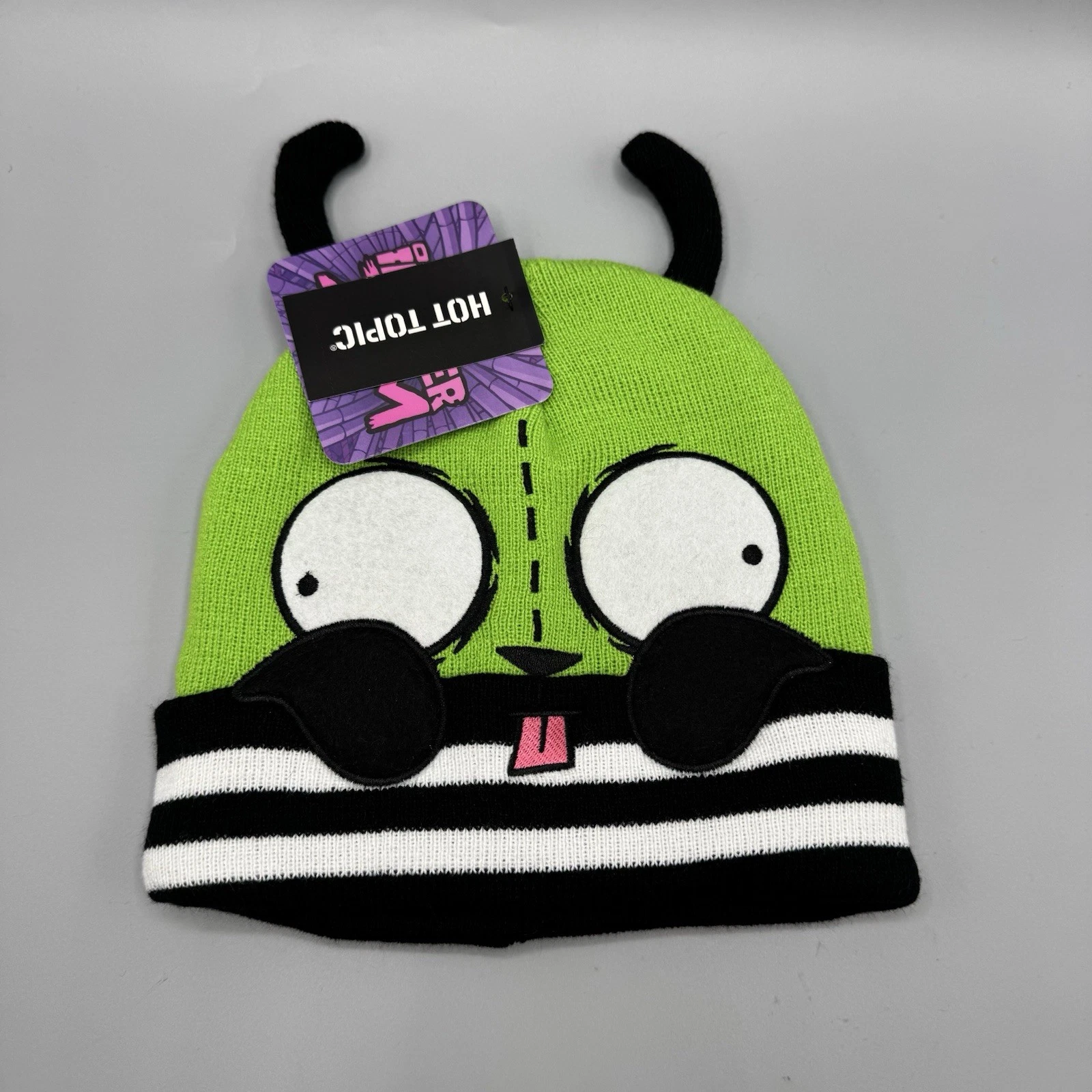 Invader Zim GIR Peeking Stripe Watchman Beanie One Size NEW