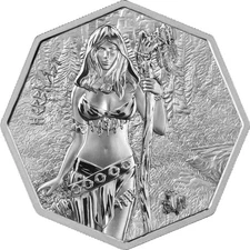 2025 Germania Witchcraft Herbalist 1 oz Silver BU Octagonal Coin