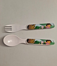 Dora The Explorer Boots Kids Plastic Utensils Spoon Fork