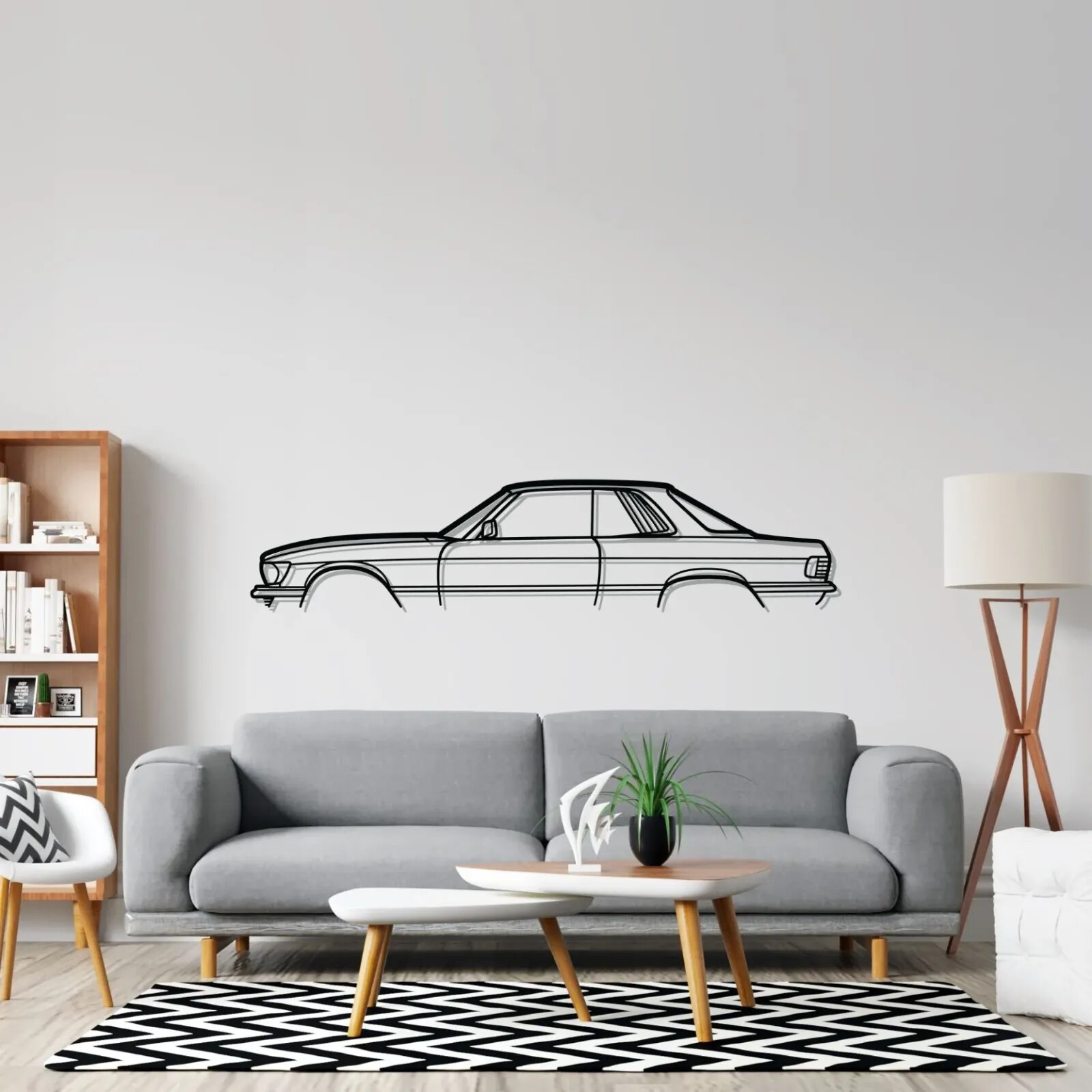 Wall Art Home Decor 3D Acrylic Metal Car Auto Poster USA Silhouette Riviera