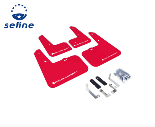 Rally Armor Red Mud Flaps White Logo for 12-2018 Hyundai Veloster #MF24-UR-RD/WH - Picture 2 of 4