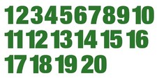 1-20 Numbers Reflective Green Sticker Vinyl Decals 1" - 10" Set Of 20 586-R 