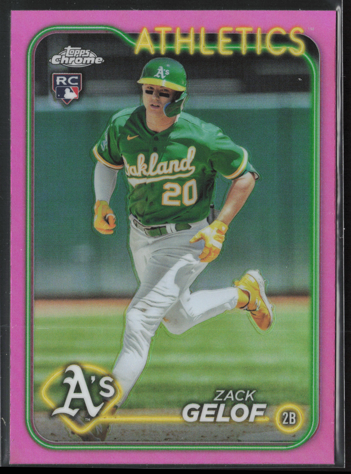 2024 Topps Chrome Zack Gelof 282 RC Pink Refractor | Oakland Athletics