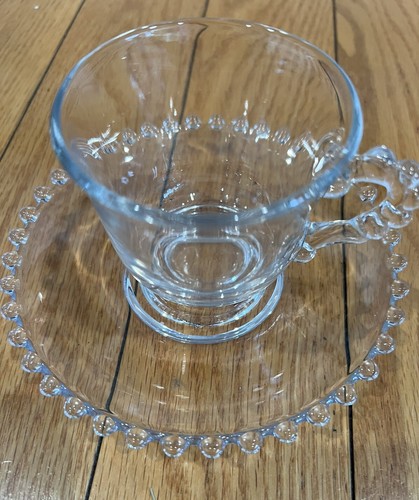 Vintage Imperial Candlewick Clear Glass Cup and Saucer Set - Picture 3 of 7