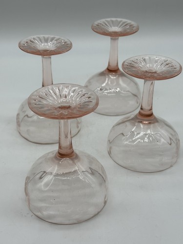 Low Sherbet Or Champagne Glasses (Set Of 4) Mayfair Pink by ANCHOR HOCKING - Picture 3 of 9