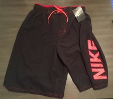 NWT Nike Core Logo Mesh Inside Boys Swim Trunks Shorts TFSS0500 Sz S, M or XL
