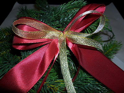 Deko Schleifen - Rot / Gold - Weihnachtsbaum - Adventskranz