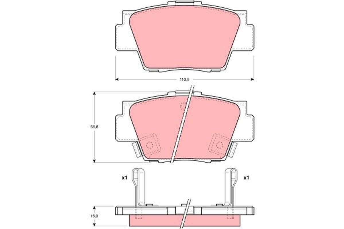 GDB3039 TRW Brake Pad Set, disc brake for ACURA,HONDA